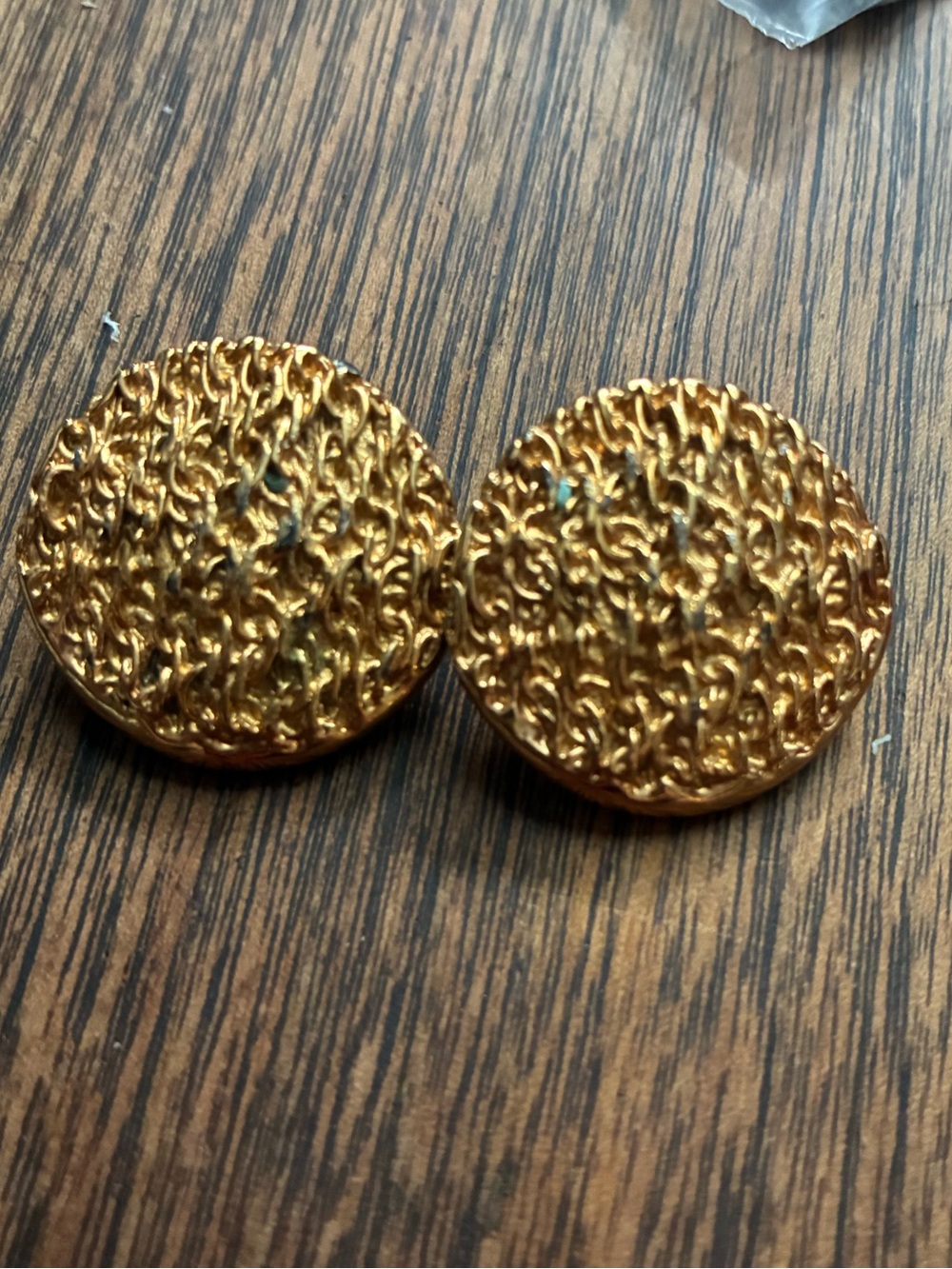 Vintage Trifari Gold Tone Pierced Earrings